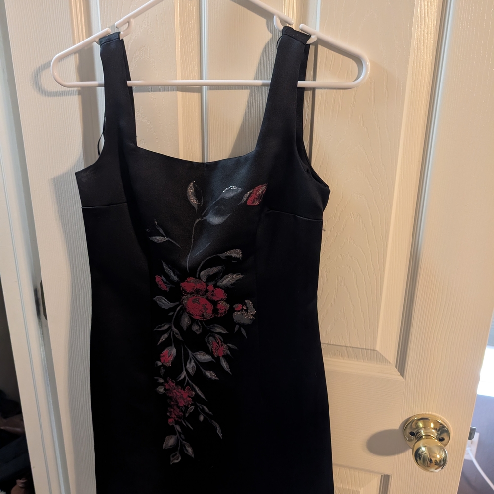 Elegant Black Floral Dress